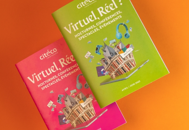 Deux de brochures virtuel, réel créées par Léa rousse Radigois pour le théâtre Citéco