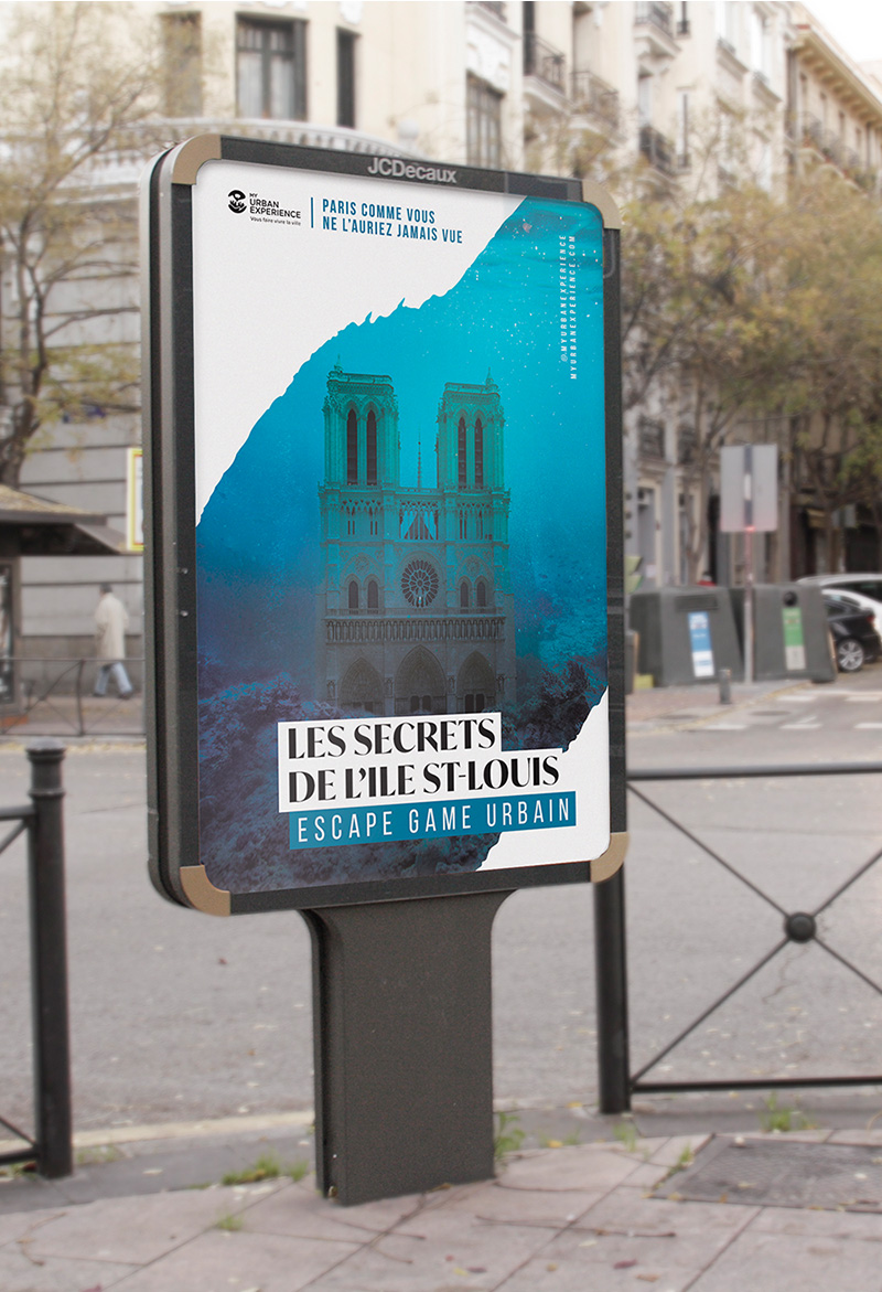 Affiche publicitaire pour un escape game parisien